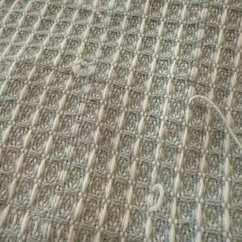 Luxury Alpaca Woven Throw Blanket Pale Blue Fringe Hecho‎ en Peru 66 x 56
